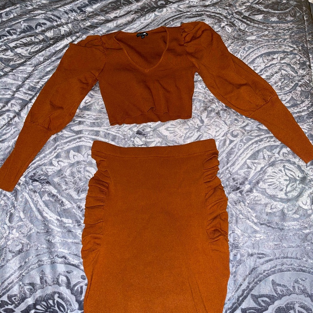 Two piece Skirt and crop top from fashion nova